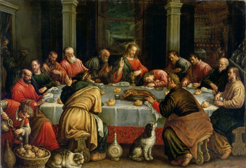 49×101 最後の晩餐 Last Supper タペストリー ラグ Leandro da Ponte Bassano - The